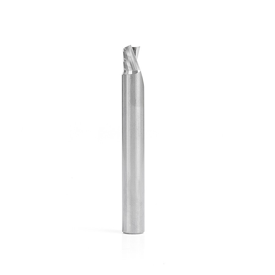 51528 Solid Carbide CNC Spiral 'O' Single Flute, Plastic Cutting 3/8 Dia x 3/8 Inch x 3/8 Shank x 3 Inch Long Down-Cut Router Bit