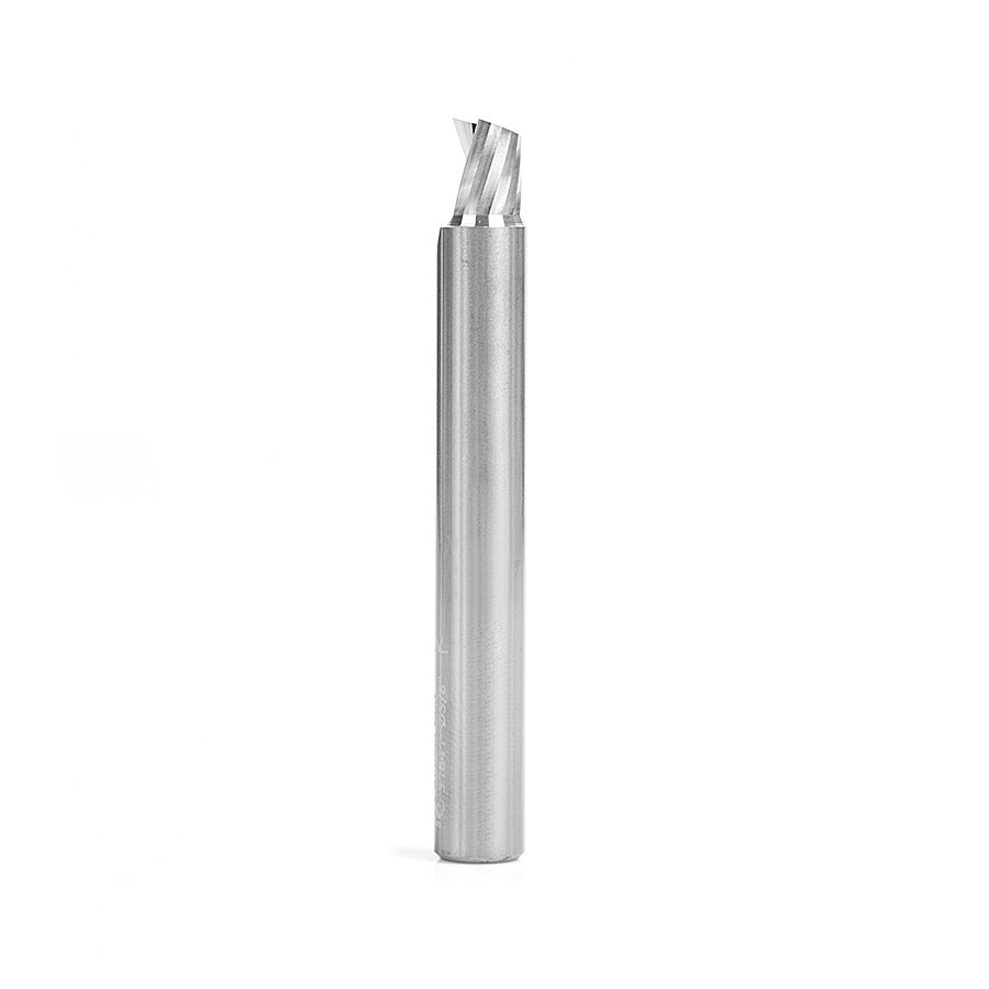 51641 Solid Carbide CNC Spiral 'O' Single Flute, Plastic Cutting 3/8 Dia x 3/8 x 3/8 Shank x 3 Inch Long Up-Cut Router Bit