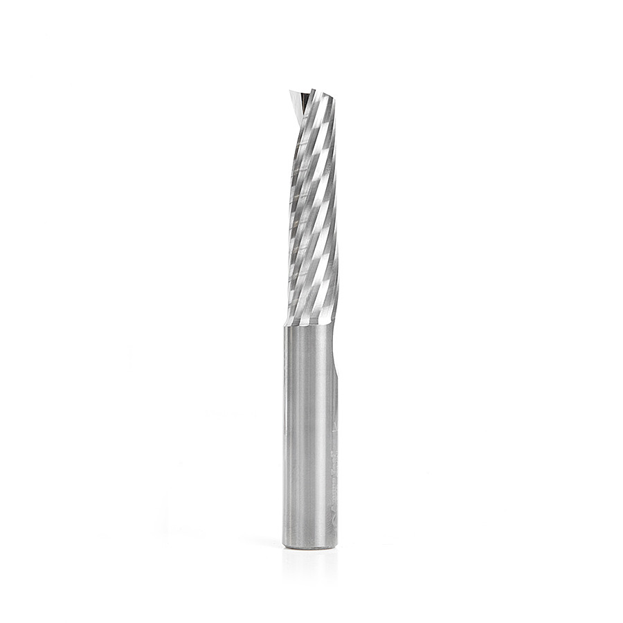 51648 Solid Carbide CNC Spiral 'O' Single Flute, Plastic Cutting 1/2 Dia x 2 x 1/2 Shank x 4 Inch Long Up-Cut Router Bit