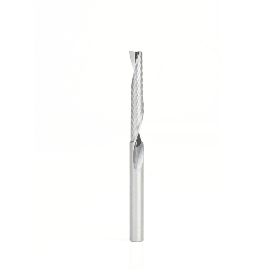 57322 Metric Solid Carbide CNC Spiral 'O' Single Flute, Plastic Cutting 5 Dia x 30 x 5 Shank x 64mm Long Up-Cut Router Bit