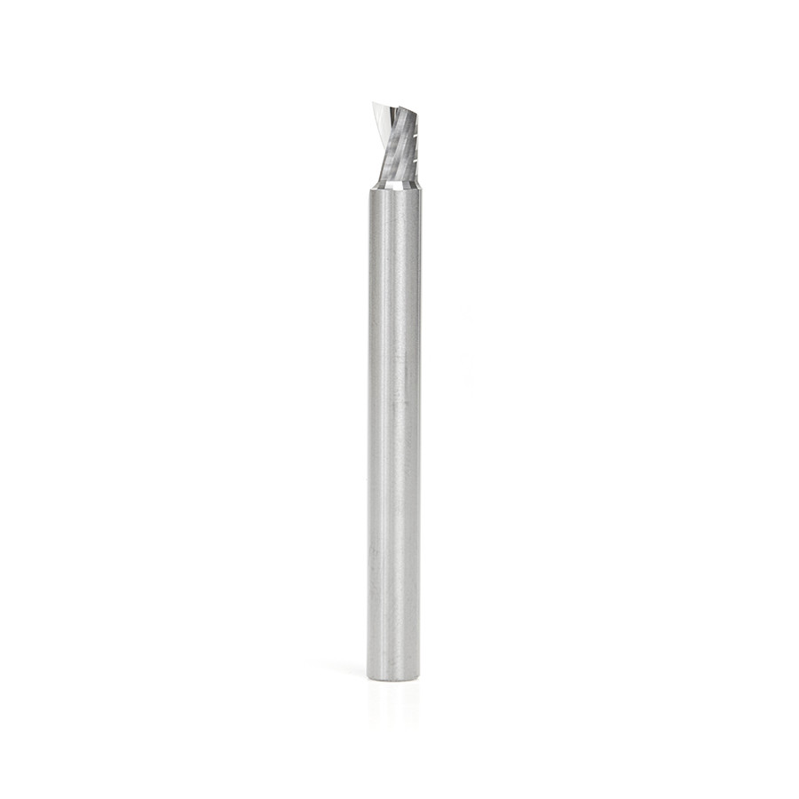 57323 Metric Solid Carbide CNC Spiral 'O' Single Flute, Plastic Cutting 6 Dia x 8 x 6 Shank x 64mm Long Up-Cut Router Bit