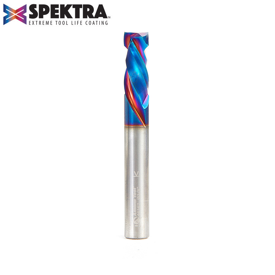 46167 CNC Solid Carbide Spektra™ Extreme Tool Life Coated Compression Spiral 3/8 Dia x 7/8 x 3/8 Inch Shank