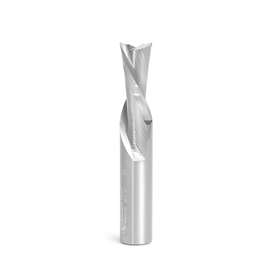 46436 Solid Carbide Spiral Plunge 1/2 Dia x 1-1/8 Inch x 1/2 Shank Down-Cut