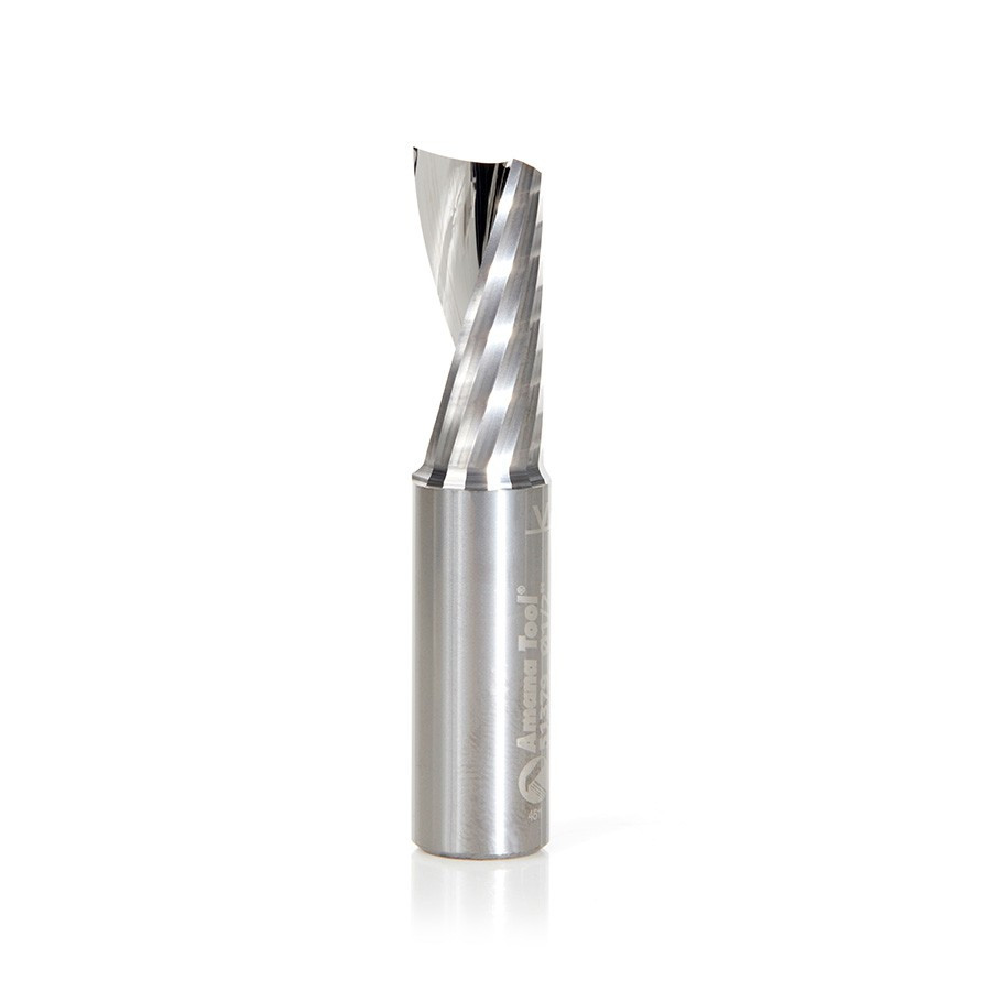51379 Solid Carbide CNC Spiral 'O' Single Flute, Aluminum Cutting 1/2 Dia x 1-1/8 x 1/2 Shank x 2-1/2 Inch Long Up-Cut Router Bit