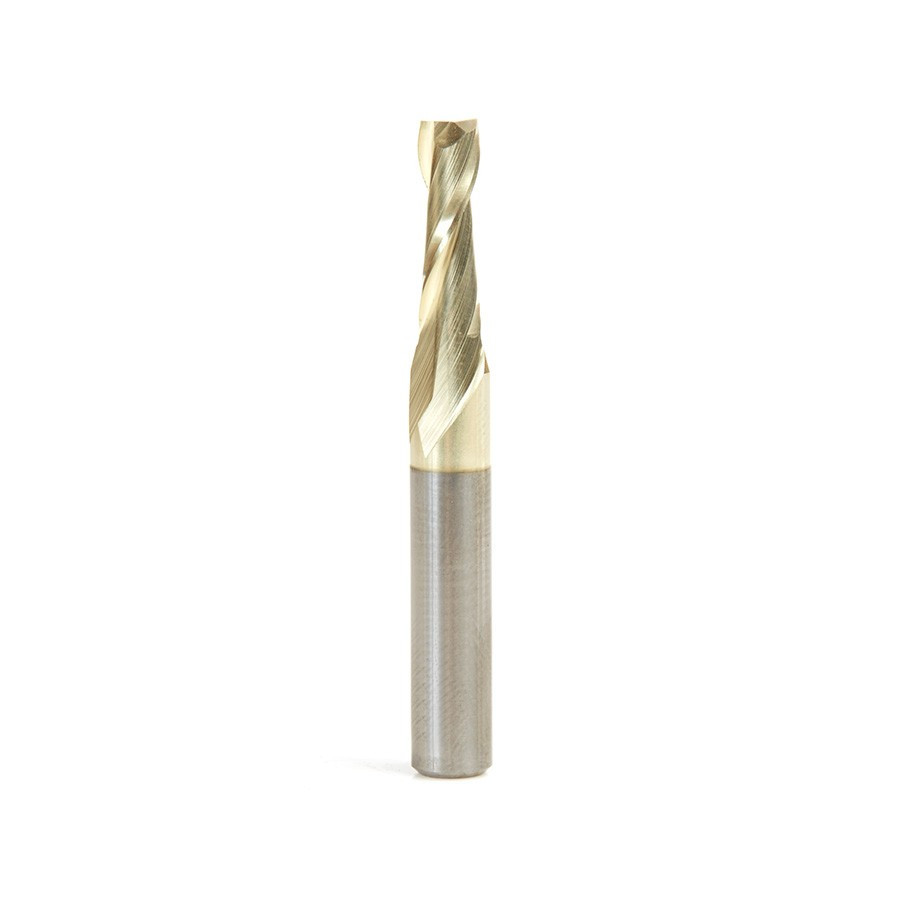 46042 Solid Carbide Up-Cut Spiral 3/16 Dia x 5/8 x 1/4 Shank x 2 Inch Long Composite, Fiberglass & Phenolic Cutting ZrN Coated Router Bit