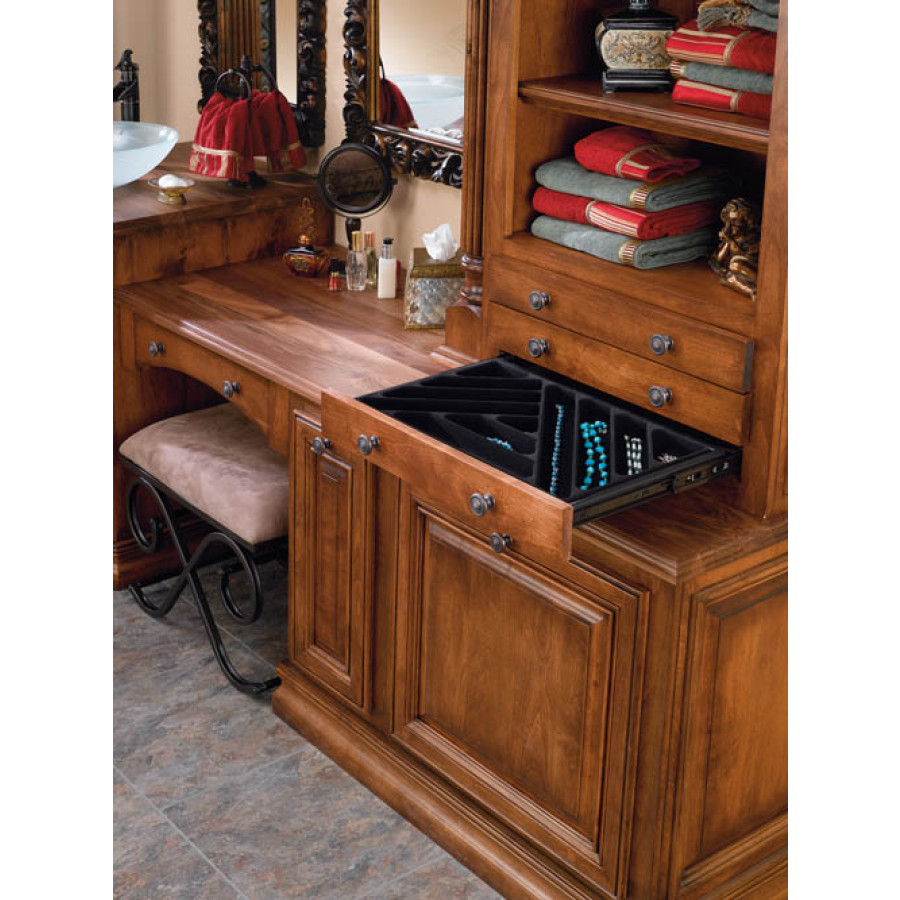 24 in. x 14 in. Side Mount Jewelry Drawer with SlidesBlackWood