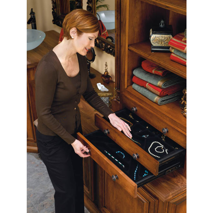 Jewelry Drawer Insert 24 in.Wx14 in.D - NecklaceBlackVelvet