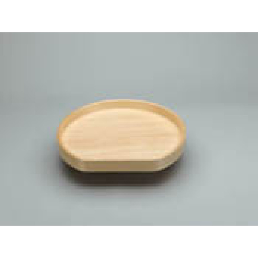 20 in. LD Banded Wood D-Shape Tray W/Steel Bearing 1 Per