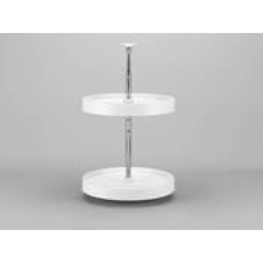 24 in. LD Polymer Full Circle Whi 2 Tray Set W/Hdw