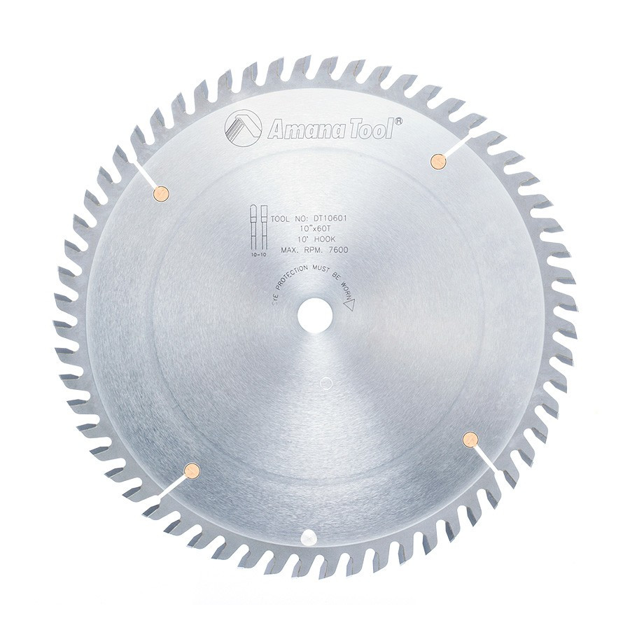 DT10601 Carbide Tipped Ditec 2000 Cut-Off and Crosscut 10 Inch Dia x 60T TCG, 10 Deg, 5/8 Bore