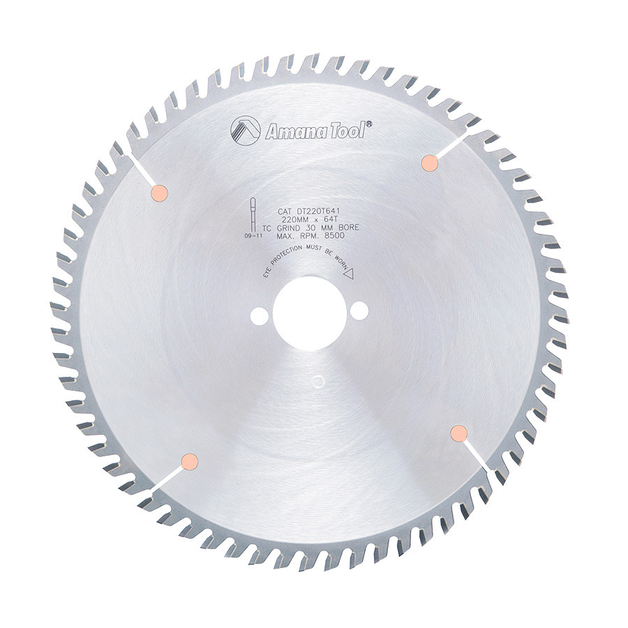 DT220T641 Carbide Tipped Ditec Holz-Her General Purpose 220mm Dia x 64T TCG, 10 Deg, 30mm Bore