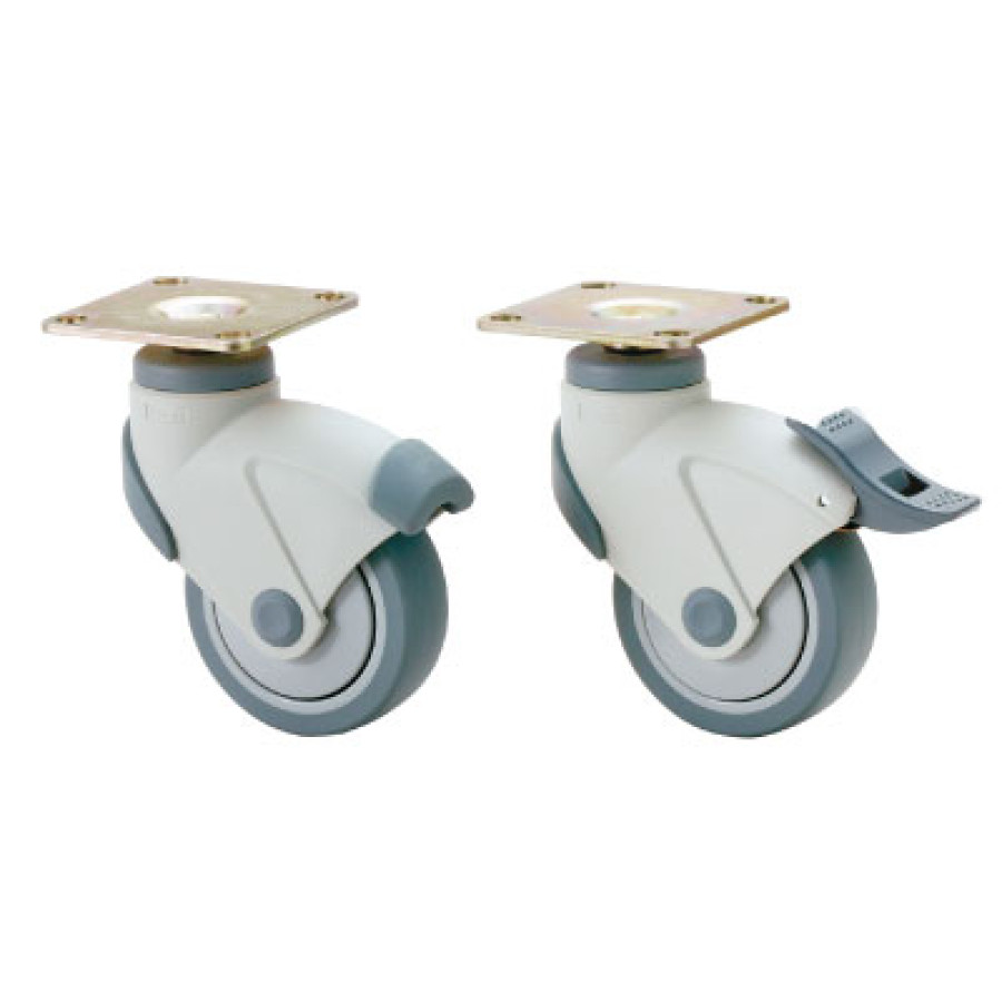 DUAL BRAKE SYSTEM CASTER, PLATE TYPE, EX-100PS