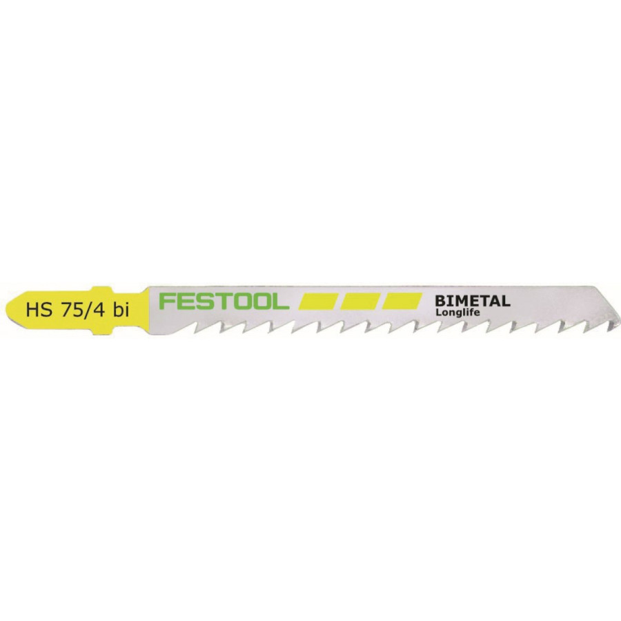Festool 486553, HS 75/4 bi Fast-Cutting Jigsaw Blades, 3 Inch, 6 TPI, 5-pack