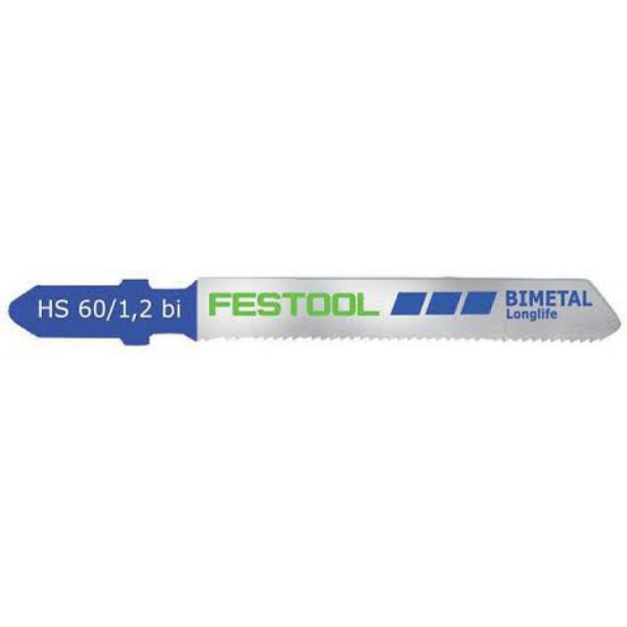 Festool 486556, HS 60/1.2 bi Metal-Cutting Jigsaw Blades, 2-3/8 Inch, 21 TPI, 5-pack