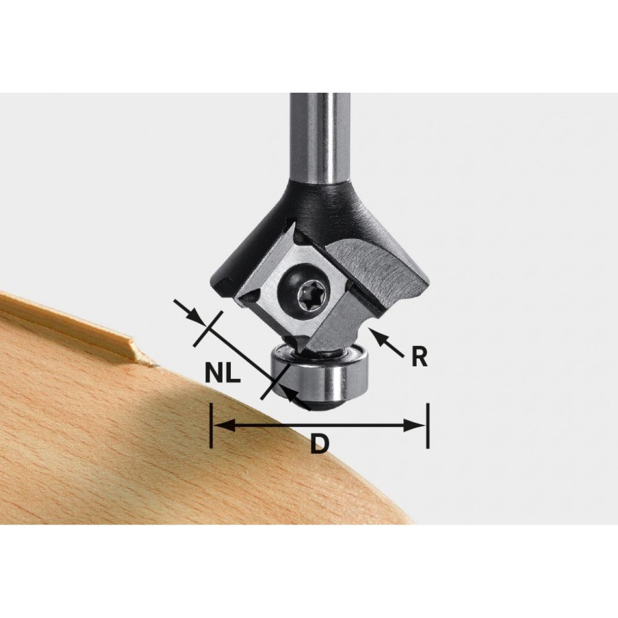 Festool 499808, HW Replaceable Knife Radius Router Bit,  Radius 3mm
