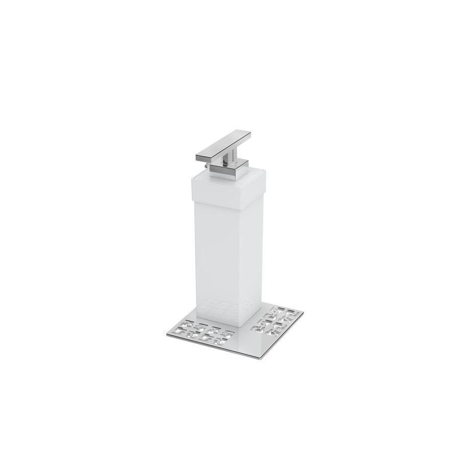 BA0200-203,Zen by Zen Soap Dispenser W 4"x D 4"x H 7 3/16"White