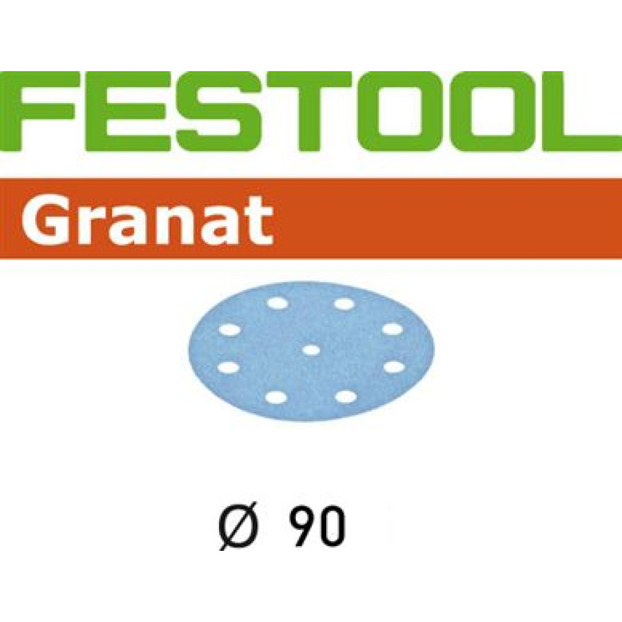 Festool 497369, Granat Abrasives, P180 Grit for RO 90 Sander, 100-pack