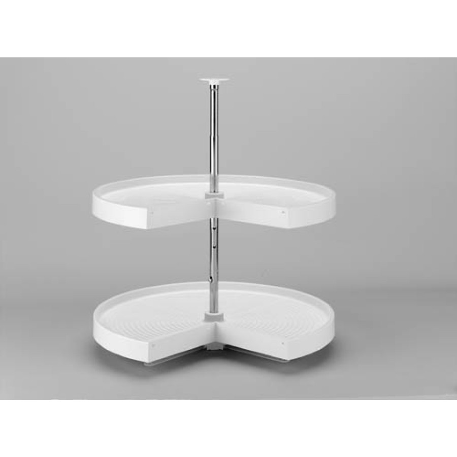 28 in. LD Polymer Pie Cut Alm 2 Tray Set W/Hdw