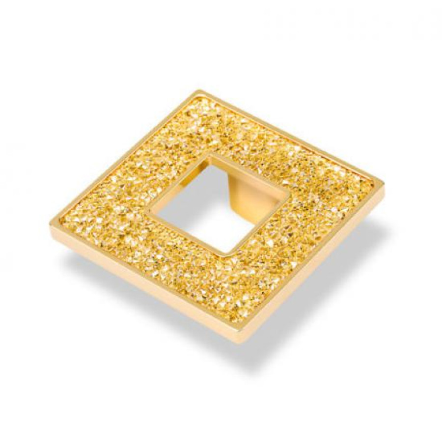 SQUARE KNOB WITH HOLE GOLD