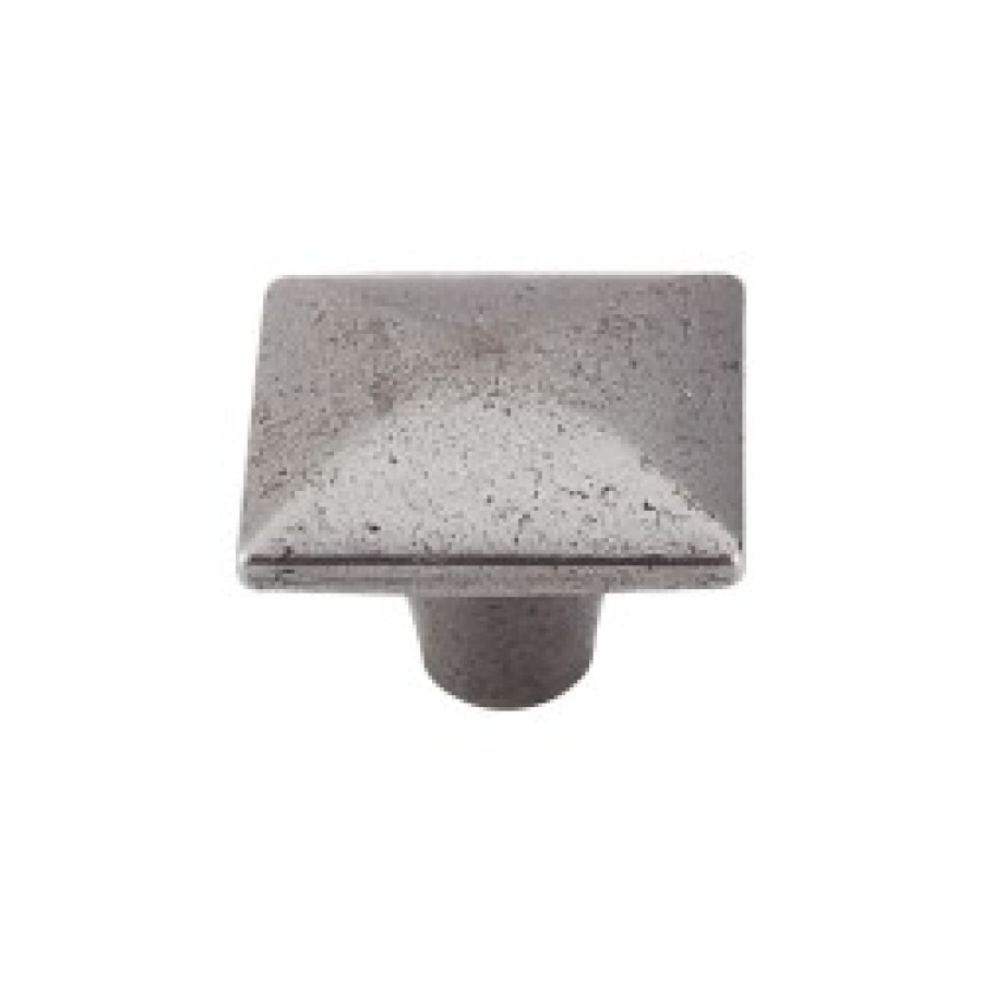 Square Iron Knob Smooth 1 3/8" - Cast Iron