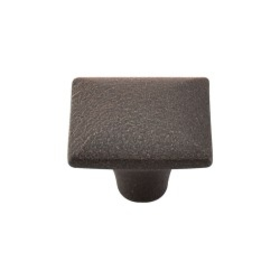 Square Iron Knob Smooth 1 3/8" - Rust
