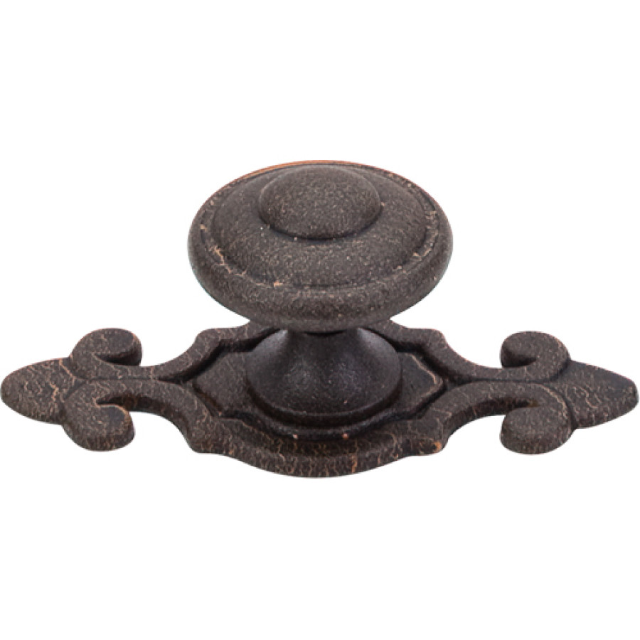 Canterbury Knob 1 1/4" w/Backplate - Rust