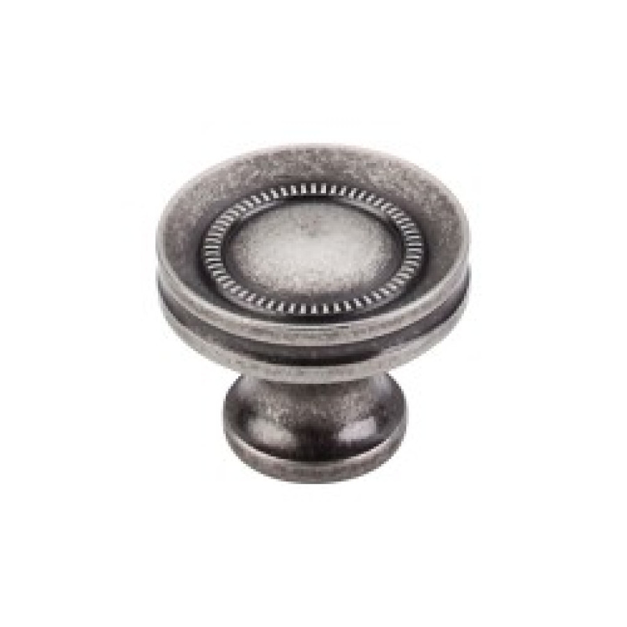 Button Faced Knob 1 1/4" - Pewter Antique