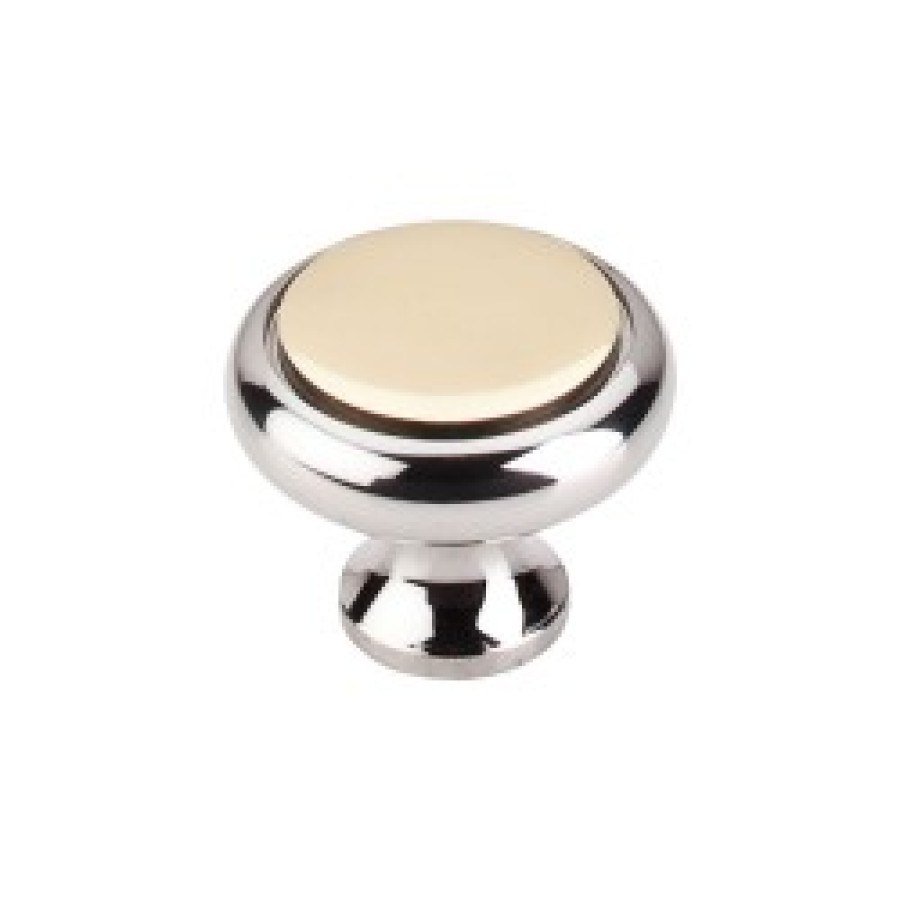 Split Finish Knob 1 1/4" - Polished Nickel & Polished Brass