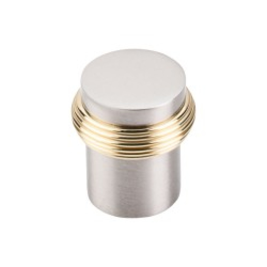 Split Finish Knob 1" - Brushed Satin Nickel & Polished Brass