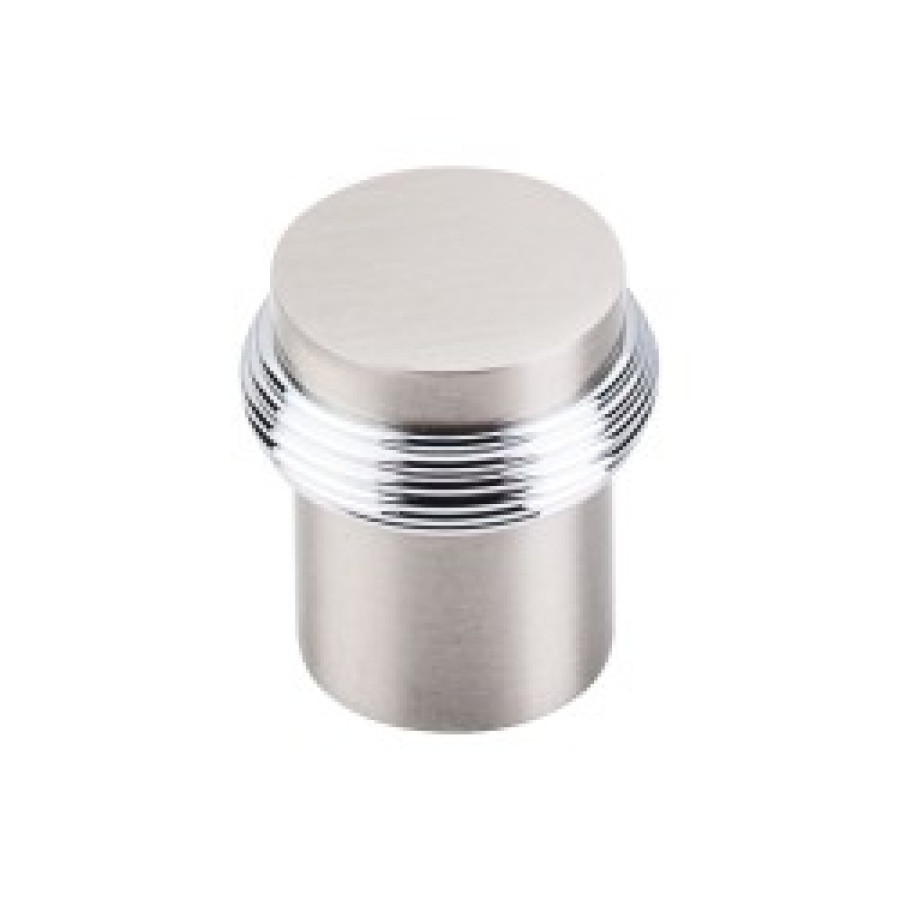 Split Finish Knob 1" - Brushed Satin Nickel & Polished Chrome
