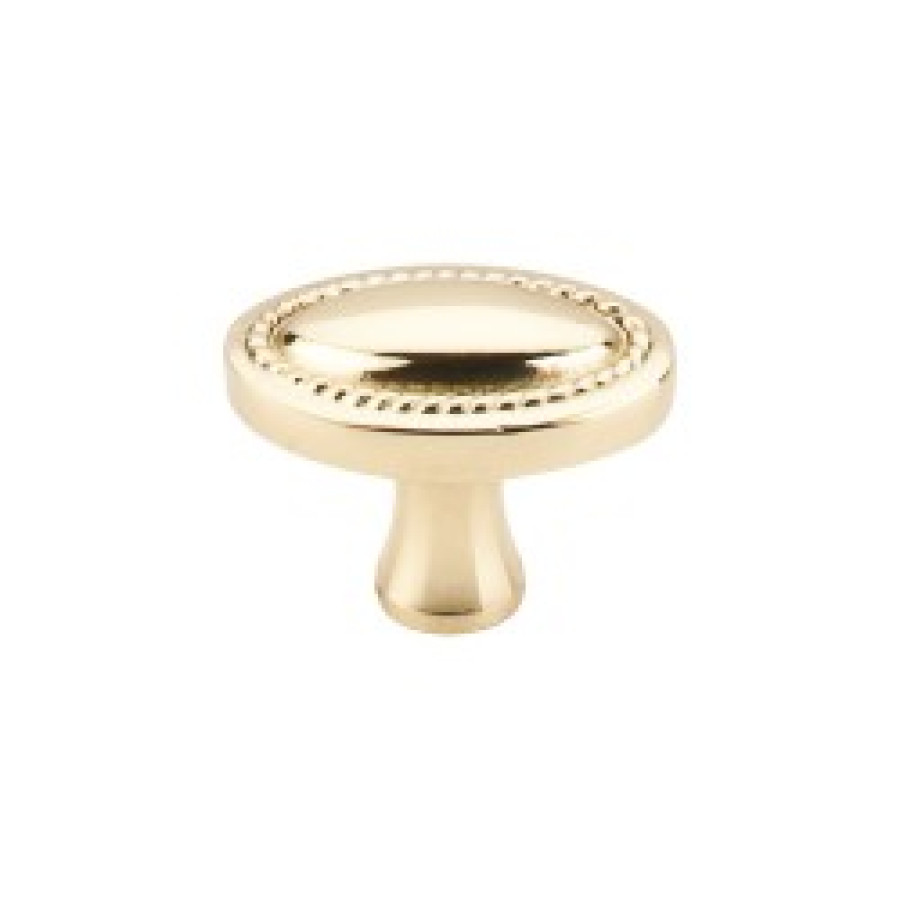 Oval Rope Knob 1 1/4" - Polished Brass