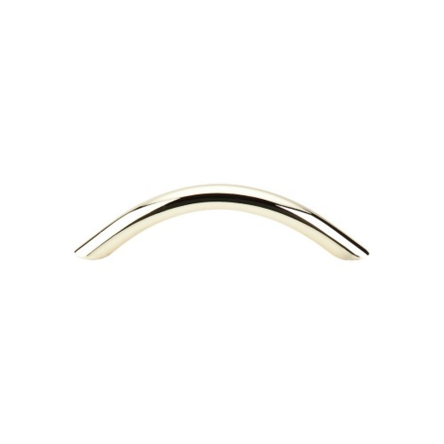 Curved Wire Pull 3 3/4" (c-c) - Polished Brass