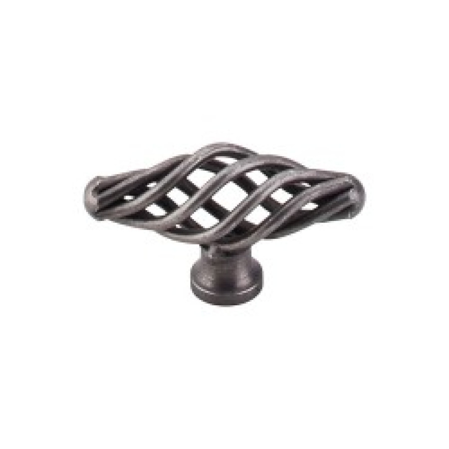 Oval Twist Knob Small 2 1/8" - Pewter