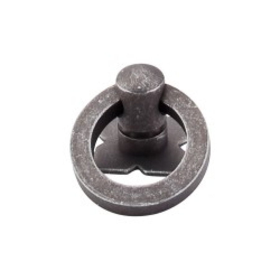 Smooth Ring Pull 1 3/16" w/Backplate - Pewter