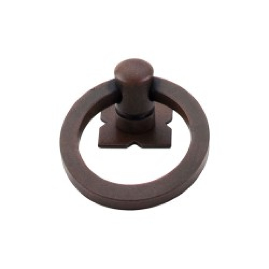 Smooth Ring Pull 1 9/16" w/Backplate - Patina Rouge