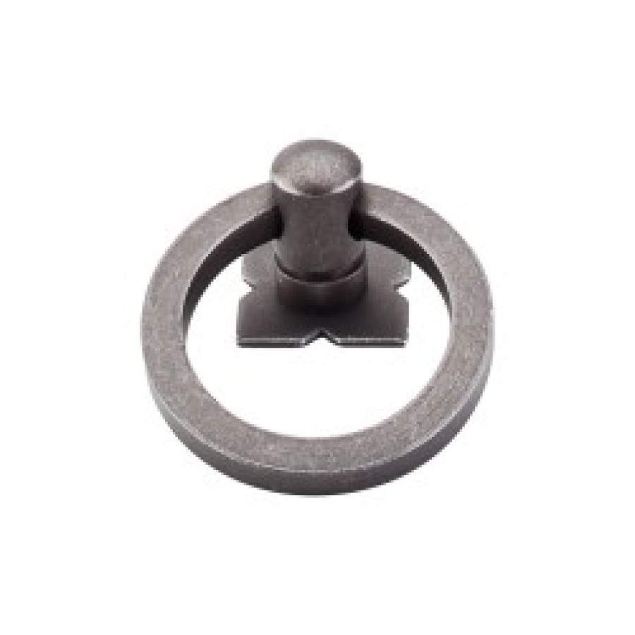 Smooth Ring Pull 1 9/16" w/Backplate - Pewter