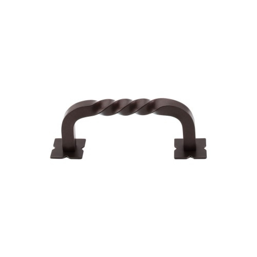 Square Twist D-Pull w/Backplates 3" (c-c) - Oil Rubbed Bronze