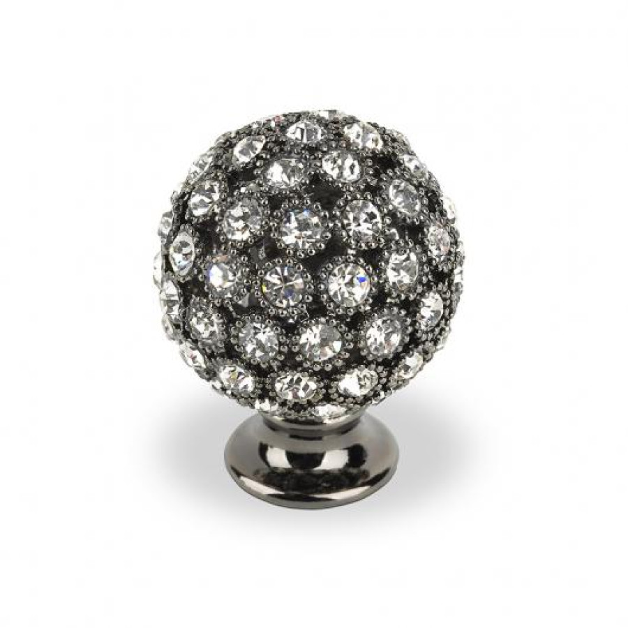 ROUND SMALL BLACK NICKEL SWAROVSKI CRYSTALS BLACK NICKEL