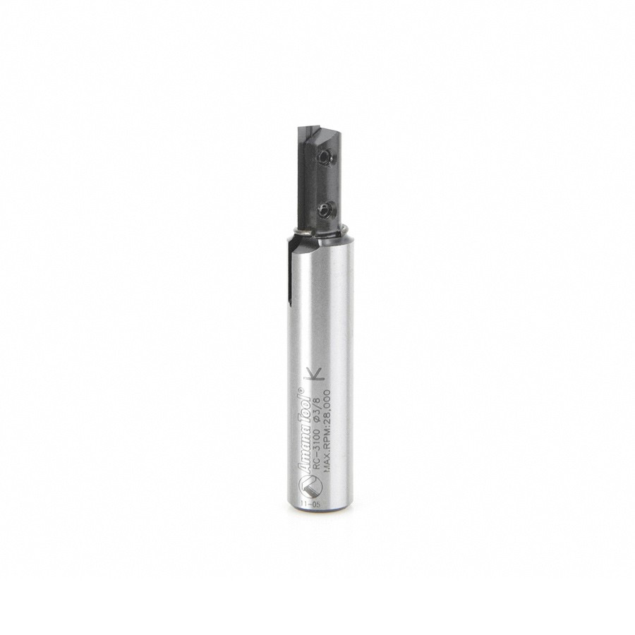 RC-3100 CNC Insert Straight Single Flute 3/8 Dia x 20mm x 1/2 Inch Shank