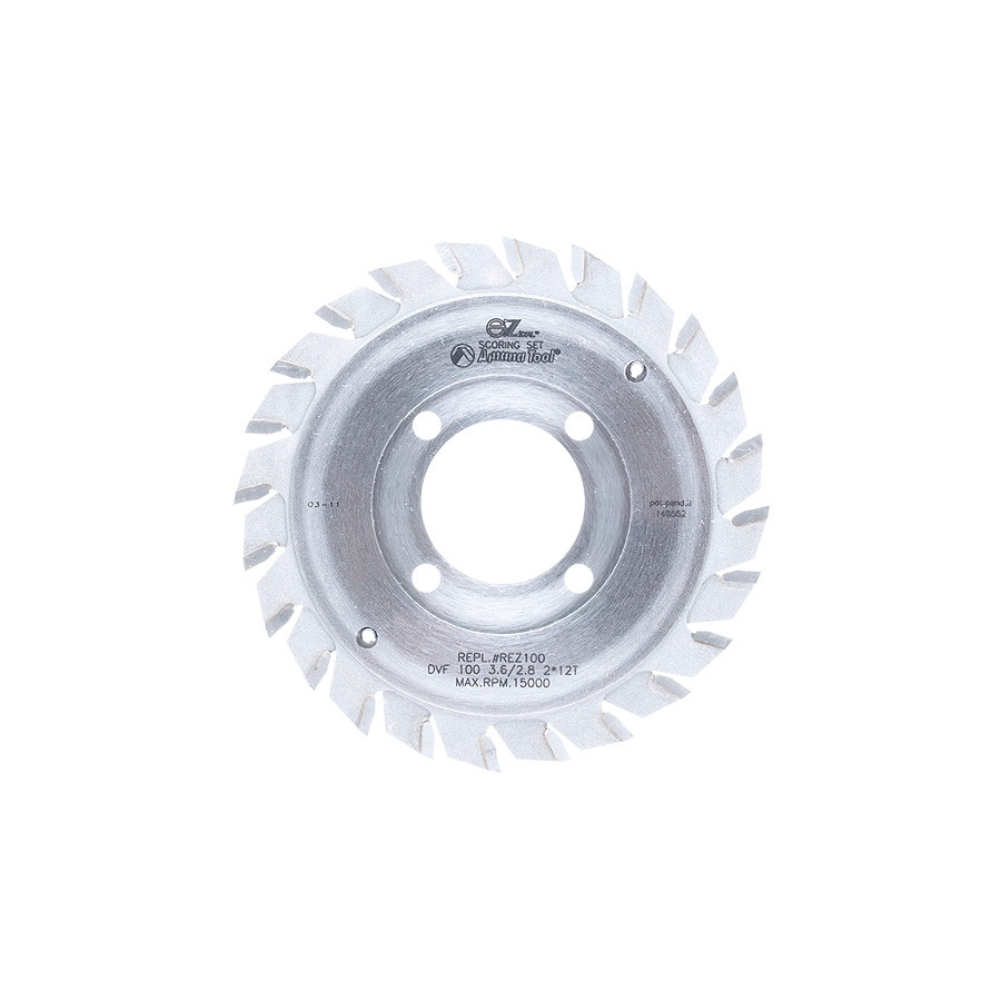 REZ100 EZ Dial Adustable Scoring Set - Shim Free 100mm Dia x 24T, Replacement Saw Blade