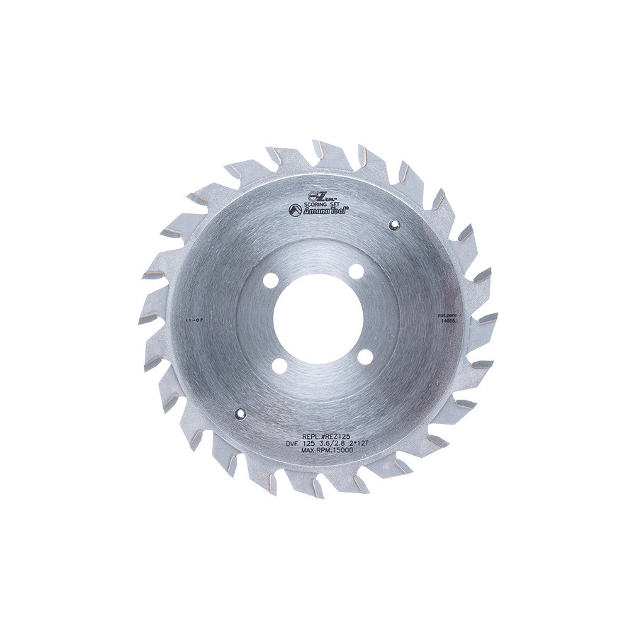 REZ125 EZ Dial Adustable Scoring Set - Shim Free 125mm Dia x 24T, Replacement Saw Blade