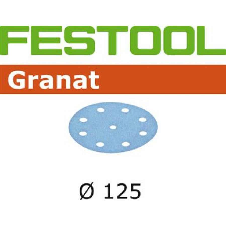 Festool 497165, Granat Abrasives, P40 Grit for 125 mm Sanders, 50-pack
