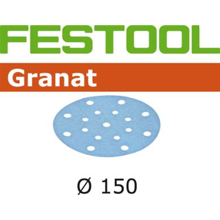 Festool 496989, Granat Abrasives, P800 Grit for 150 mm Sanders, 50-pack