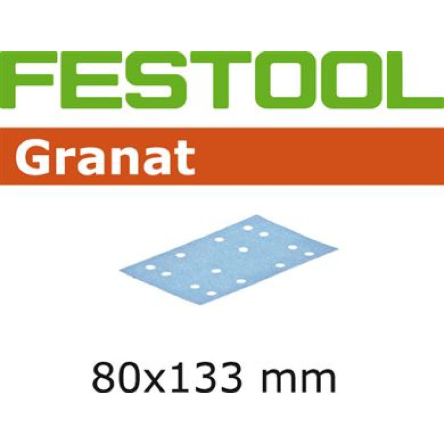 Festool 497119, Granat Abrasives, P80 Grit for RTS 400, LS 130 Sanders, 50-pack