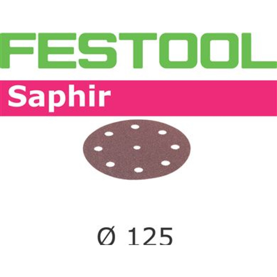 Festool 493127, Saphir Abrasives, P80 Grit for 125 mm Sander, 25-pack