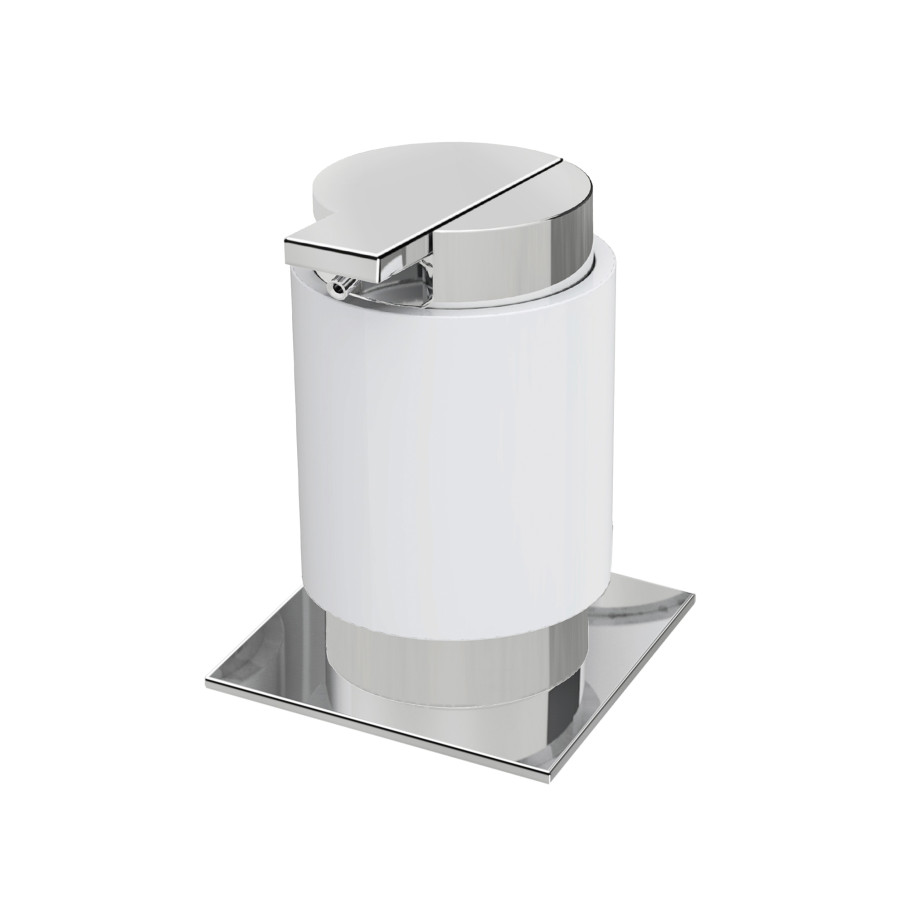 BA0240-203, Miss by Zen Soap Dispenser W 3 1/2"x D 3 3/4"x H 4 3/4"White