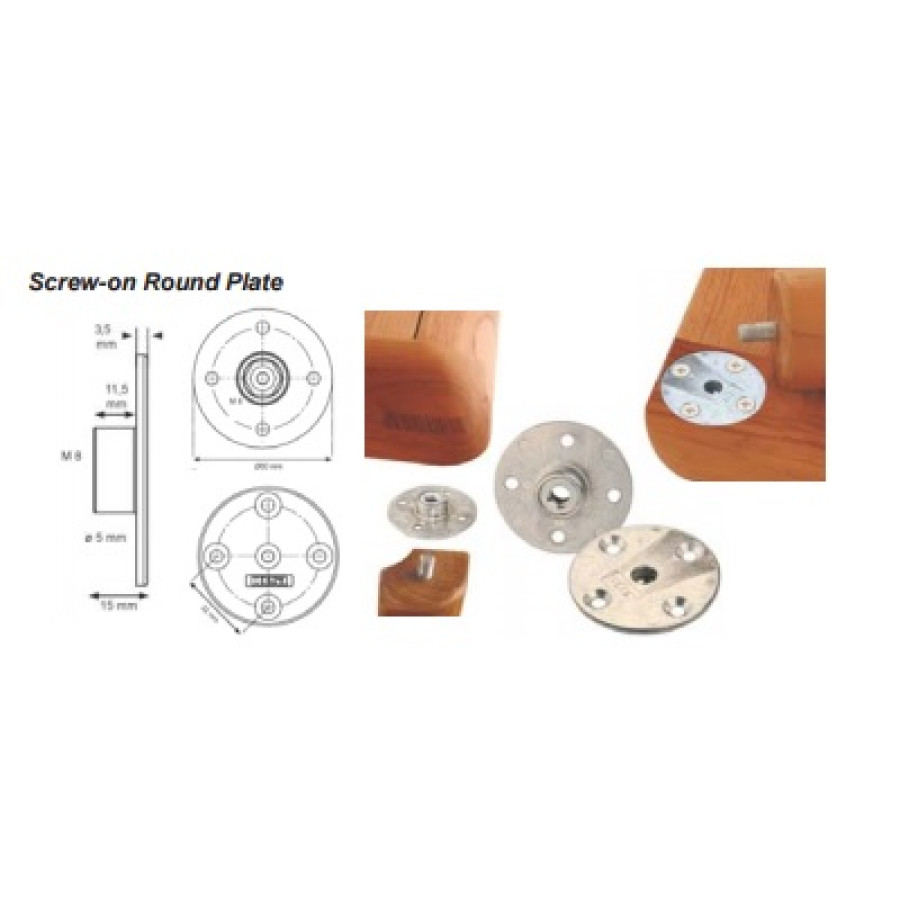 KEA Screw-on Round Plate,