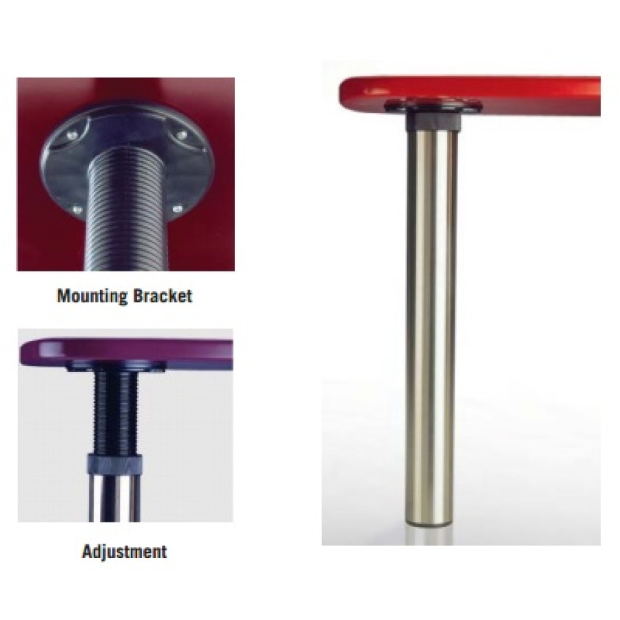 Isola Polished ChromeTable-Height Legs - 27 3/4"SINGLE LEG