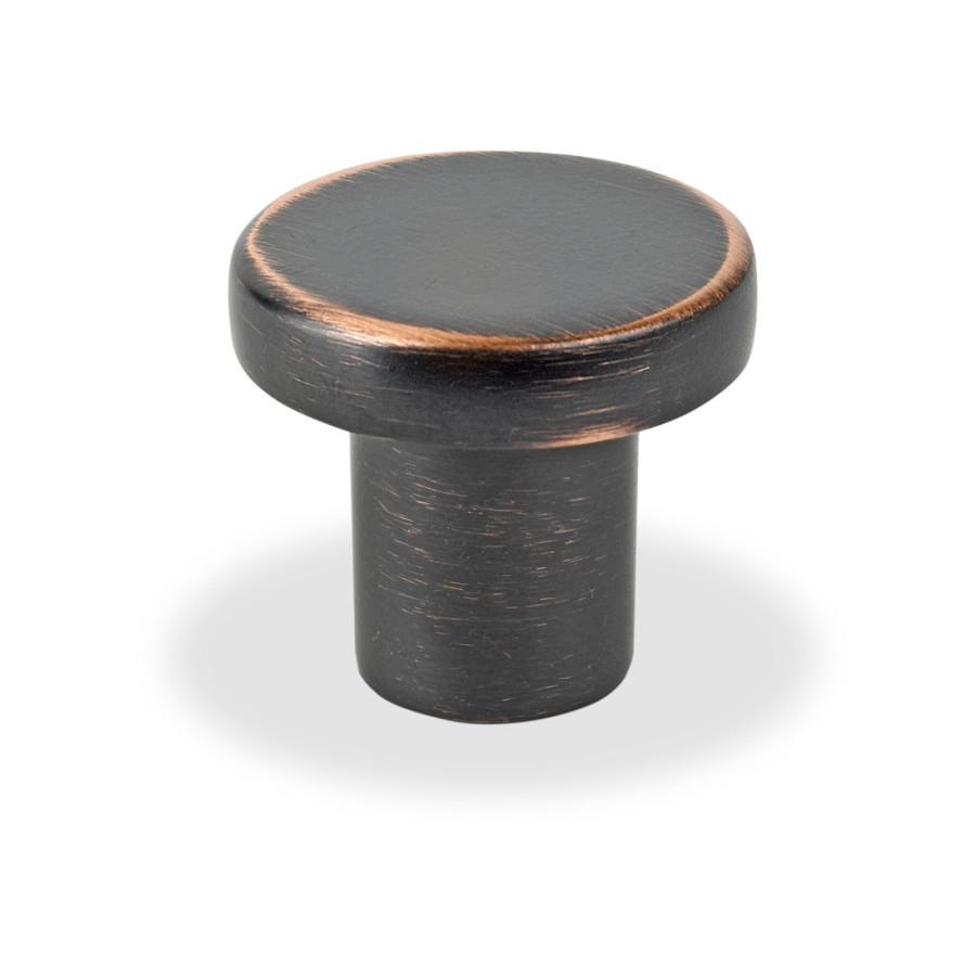 FLAT CIRCULAR KNOB OIL RUBBED BRONZE