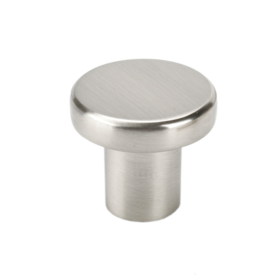 FLAT CIRCULAR KNOB STAINLESS STEEL LOOK